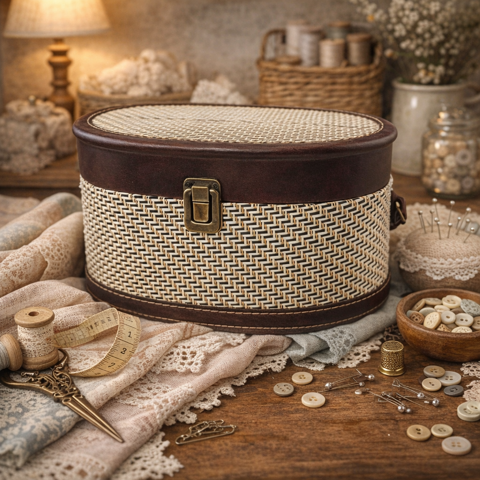 Victorian Herringbone Basket Cameo - Medium