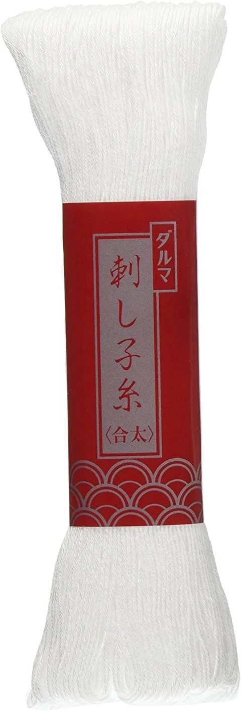 DARUMA Sashiko Thread 20/6 100m Skein White 1