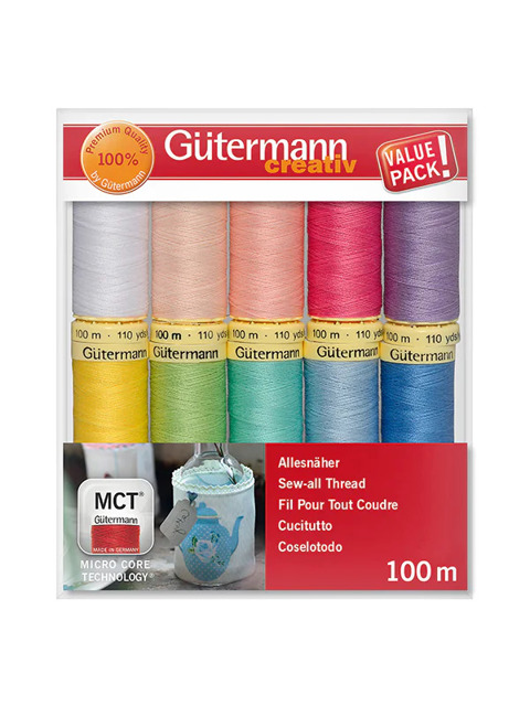 GUTERMANN Thread Set Sew All 100m - 10 reels - Pastels