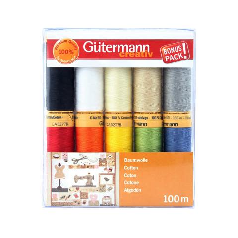 GUTERMANN Thread Set Natural Cotton 100m - 10 reels