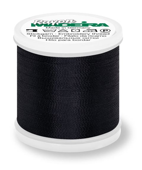 Rayon 40 200M Machine Embroidery Thread - 1000 black
