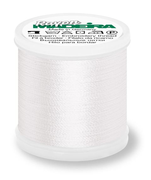Rayon 40 200M Machine Embroidery Thread - 1001 white