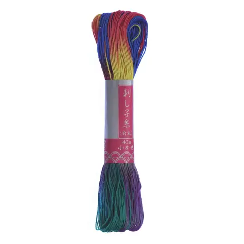 DARUMA Sashiko Thread 20/6 40m Skein Variegated Rainbow