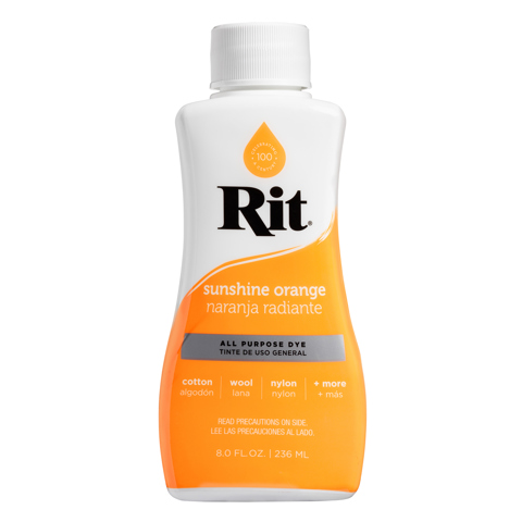 RIT - Fabric Dye All Purpose Liquid 8oz (236ml) - Sunshine Orange