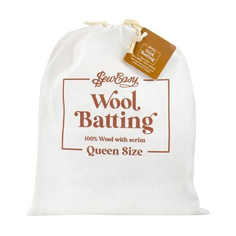 Sew Easy Precut Batting - 100% Wool with Scrim - Queen 213 x 254cm