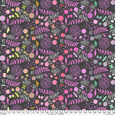 Tula Pink Prince Charming Déjà Vu Minky- Dandelion - Licorice