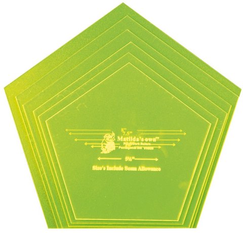 Matilda's Own Template - Pentagon Set of 6 - Large 5.5-8in