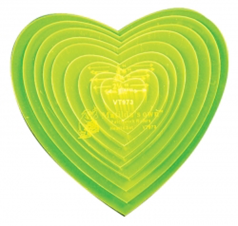 Matilda's Own Template - Heart Set of 9 - Small 1-5in
