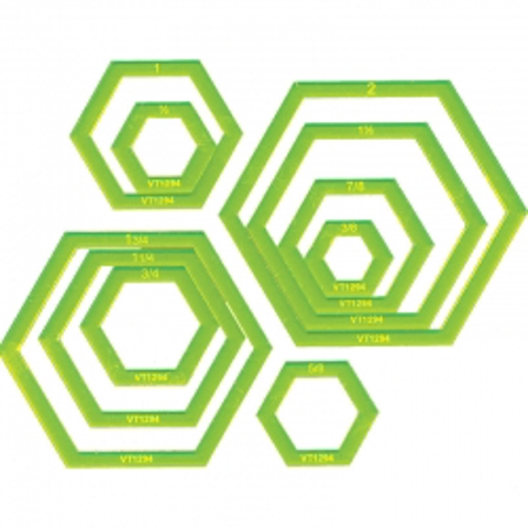 Matilda's Own Template - Hexagon Donut Set of 10 - 3/8-2in