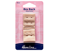 Bra Back Replacement 28mm - 2 Hook - nude