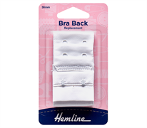 Bra Back Replacement 38mm - 2 Hook - white
