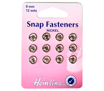 9mm sew-on snap fasteners, nickel