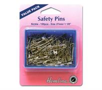 Safety Pins - 27mm Nickle - 100pcs