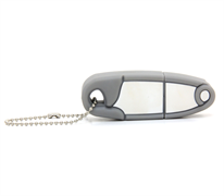 USB 2GB Safety Pin With Ball Chain Grey And White