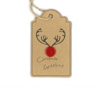 Christmas Hang Tags - Christmas Greeting - Reindeer Design