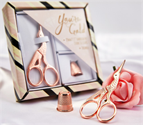 Rose Gold Gift Set - Stork Scissors & Thimble