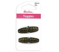 Dark Wooden Single Holes Toggles 40mm 2pc