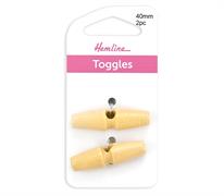 Natural Wooden Toggles 40mm 2pc