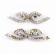 Fashion buttons - Diamond Wings/Clasp/Silver