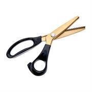 HEMLINE GOLD - Pinking Shears 9.25In - brush gold blade/black handle