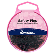 Safety Pins - 50 safety pins, black assorted sizes