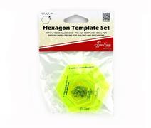 SEW EASY HANGSELL - Template Set With 1/4In Seam Hexagon 0.5 0.75 1.0 