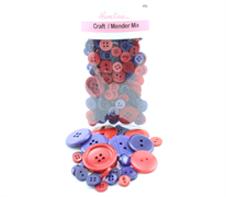 Buttons - Bulk pack - Assorted Red and Purple in Designs and Sizes