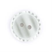 HEMLINE BUTTONS - Embossed Edge Button - white 15mm