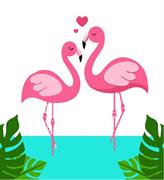 COLOURME - Paint By Numbers 20Cm X 20Cm - flamingos