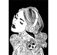 COLOURME - Velvet Art Poster - Tattoo Girl - A3 350gsm