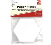 Paper Pieces - Pre-cut - Hexagon - 1.5" - 100pc