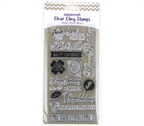 Papercraft Stamps Clear Cling 180 X 90mm - Birthday