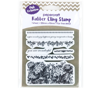 Papercraft Rubber Cling Stamp 100 X 90mm - Floral 1