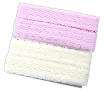 Eyelet Lace Nylon 15m - Cream & Pink