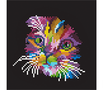 Diamond Art - Colorful Cat - 20 x 20 cm