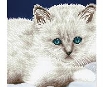 Diamond Art Intermediate Level Design - White Cat - 32 x 32cm