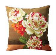DIAMOND DOTZ - Camellia & Lilly Bouquet Decorative Pillow - 45 x 45cm (17.7 x 17.7 in)