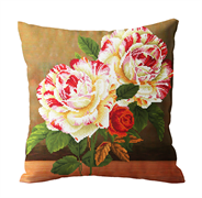 DIAMOND DOTZ - Camellia & Rose Bouquet Decorative Pillow - 45 x 45cm (17.7 x 17.7 in)