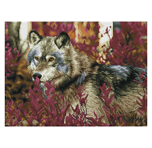 Diamond Dotz Squares - Autumn Wolf - 57 x 42 cm (black frame incl in kit)
