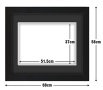 Black Frame with Black Mat Board DDF11.B515X370MB