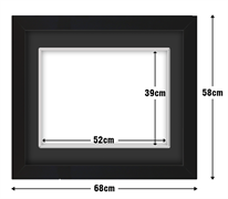 Black Frame with Black Mat Board DDF11.B520X390MB