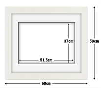 White Frame with White Mat Board DDF11.W515X370MW