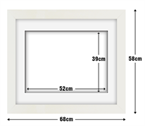 White Frame with White Mat Board DDF11.W520X390MW
