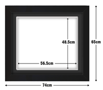 Black Frame with Black Mat Board DDF12.B565X485MB