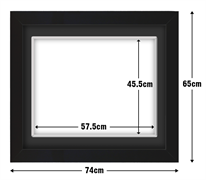 Black Frame with Black Mat Board DDF12.B575X455MB
