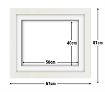 White Frame with White Mat Board DDF13.W400X500MW