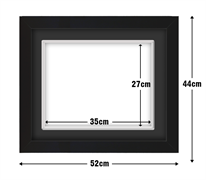 Black Frame with Black Mat Board DDF14.B270X350MB