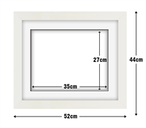 White Frame with White Mat Board DDF14.W270X350MW