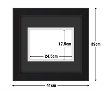 Black Frame with Black Mat Board DDF15.B175X245MB