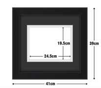 Black Frame with Black Mat Board DDF15.B195X245MB